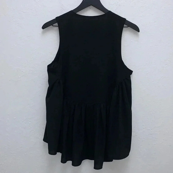 Anthropologie Maeve Sisa Babydoll Tank Black/Blue Size Small - Picture 6 of 9